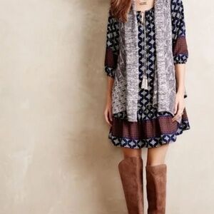 Anthropologie Vanessa Virginia Aztec Swing Tunic Dress